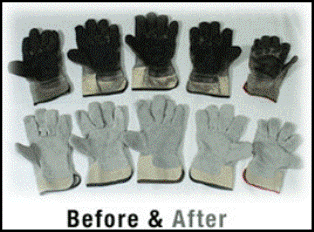 gloves before and after cleaning